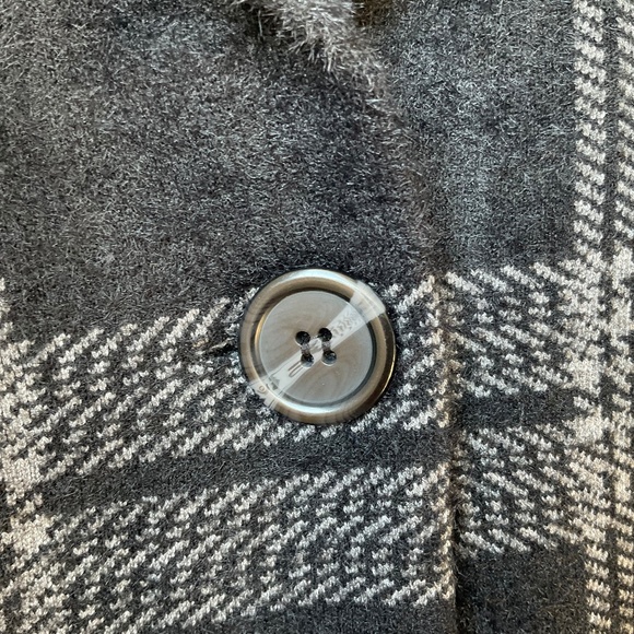 Sweater Coat Orange Fashion Village Plaid Black Grey Knitted Blazer Cardigan S/M - Picture 15 of 16